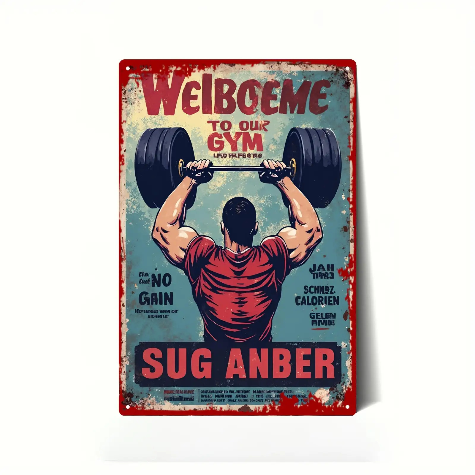 Home Gym In Garage - Vintage Gym Tin Sign - Welcome