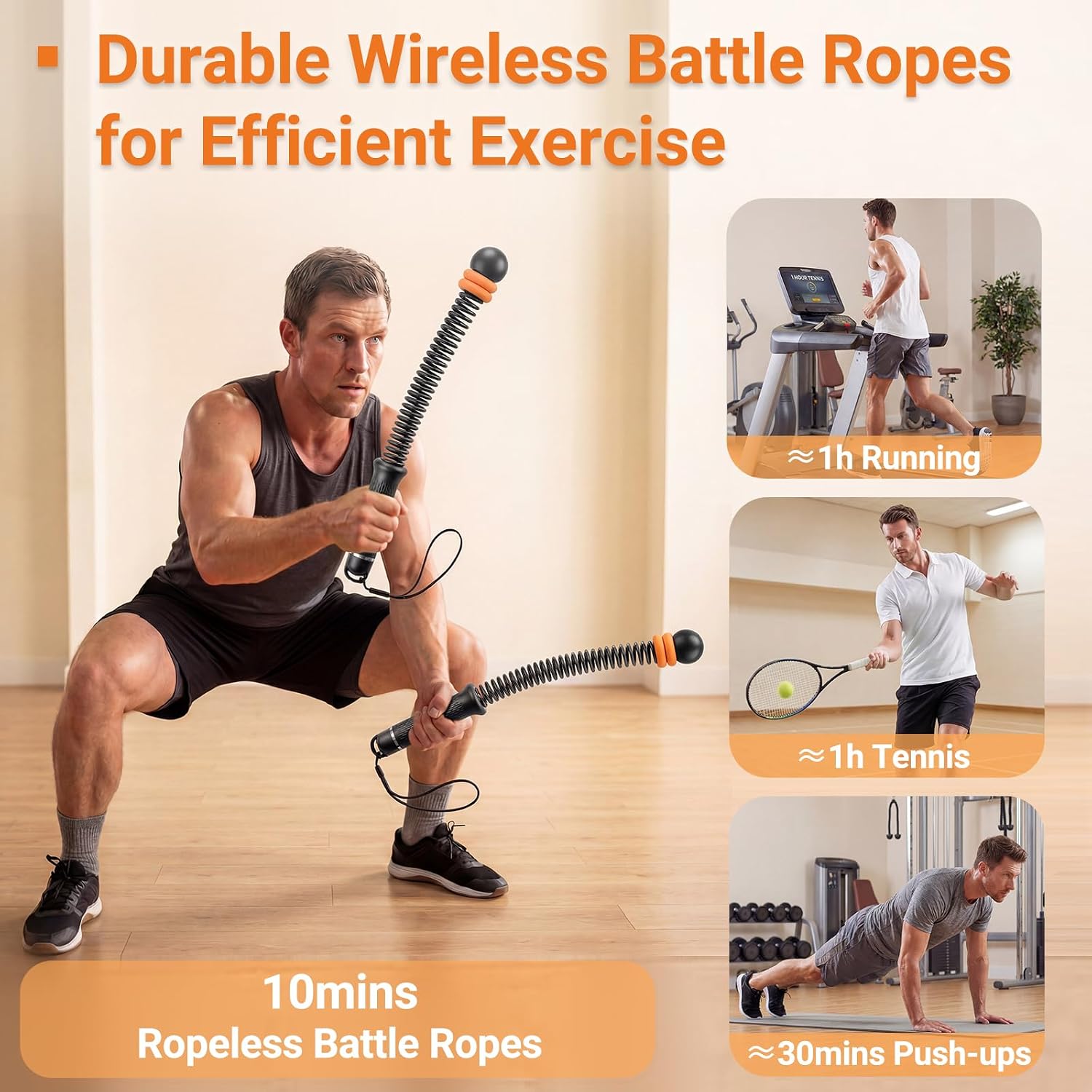 Adjustable Ropeless Battle Rop - Fitness Home Gym Equipment ulasan dan harga