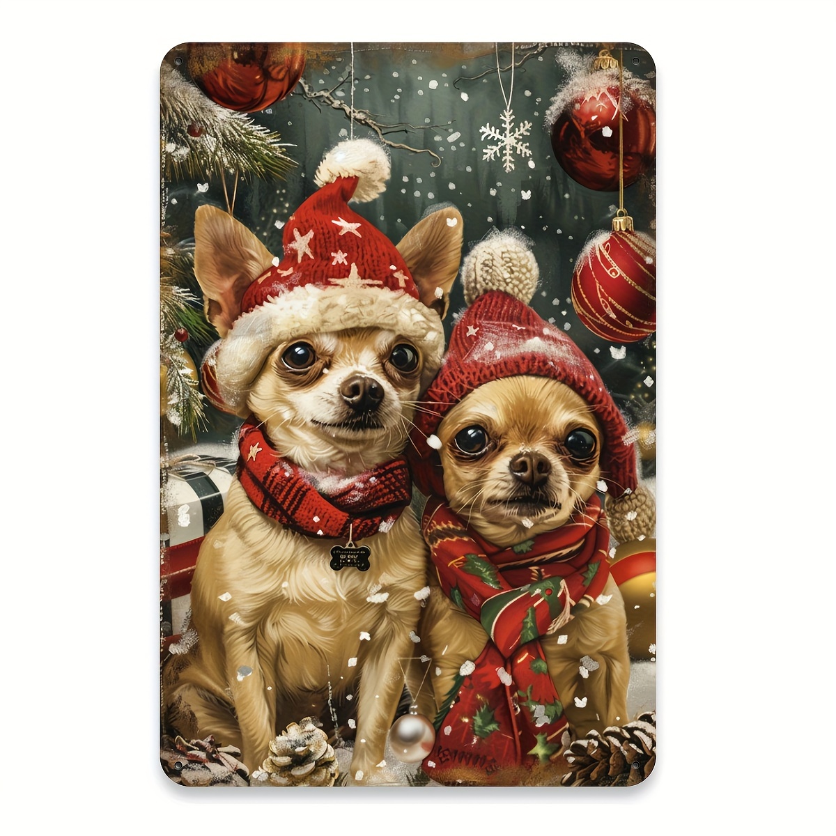 Christmas Chihuahua Metal Tin  - Home Gym In Garage ulasan dan harga