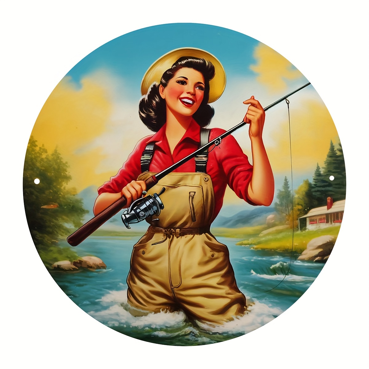 Fly Fishing Aluminum Sign - Pe - Home Gym In Garage ulasan dan harga
