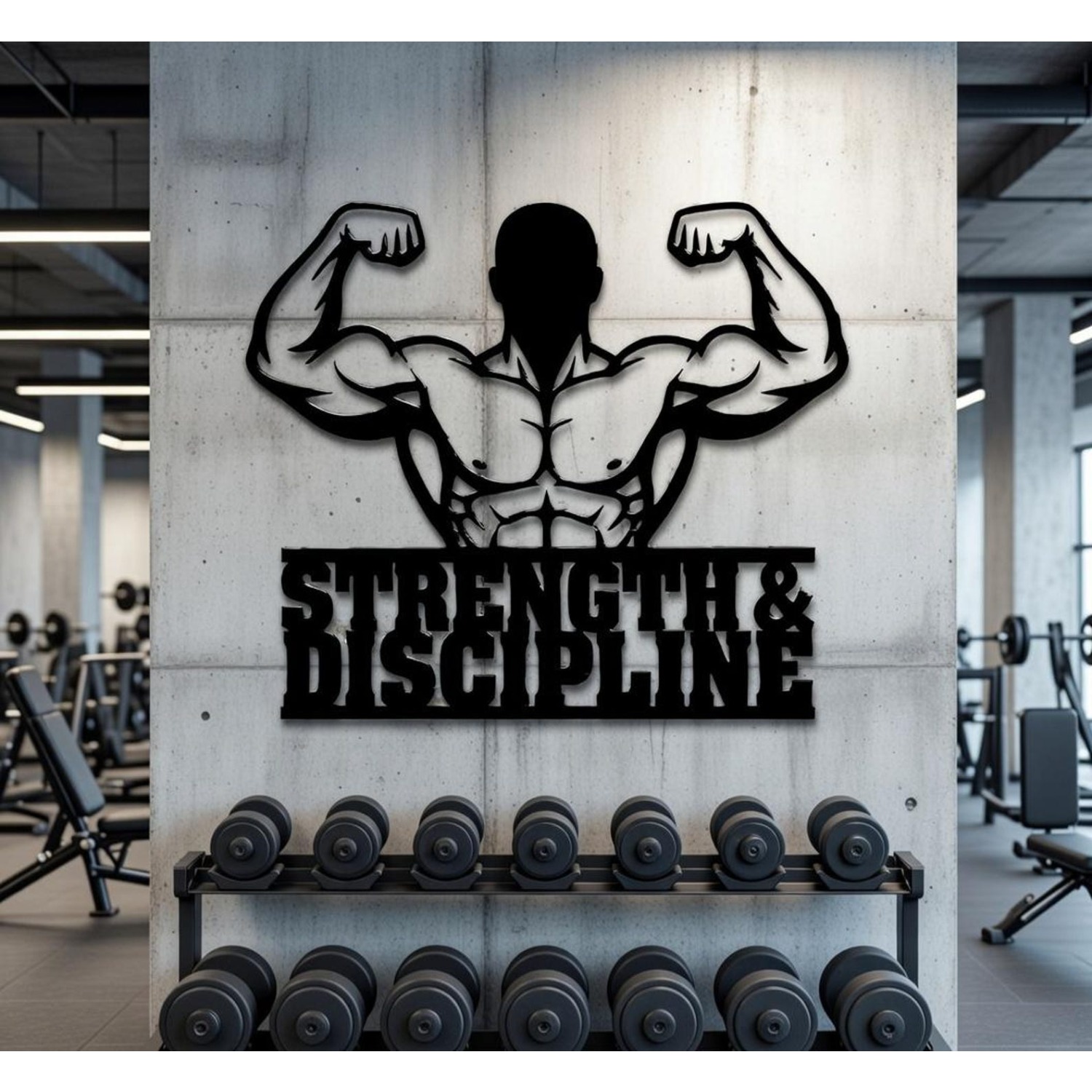 CIFBUY Iron Wall Art Bodybuild - Home Gym In Garage ulasan dan harga