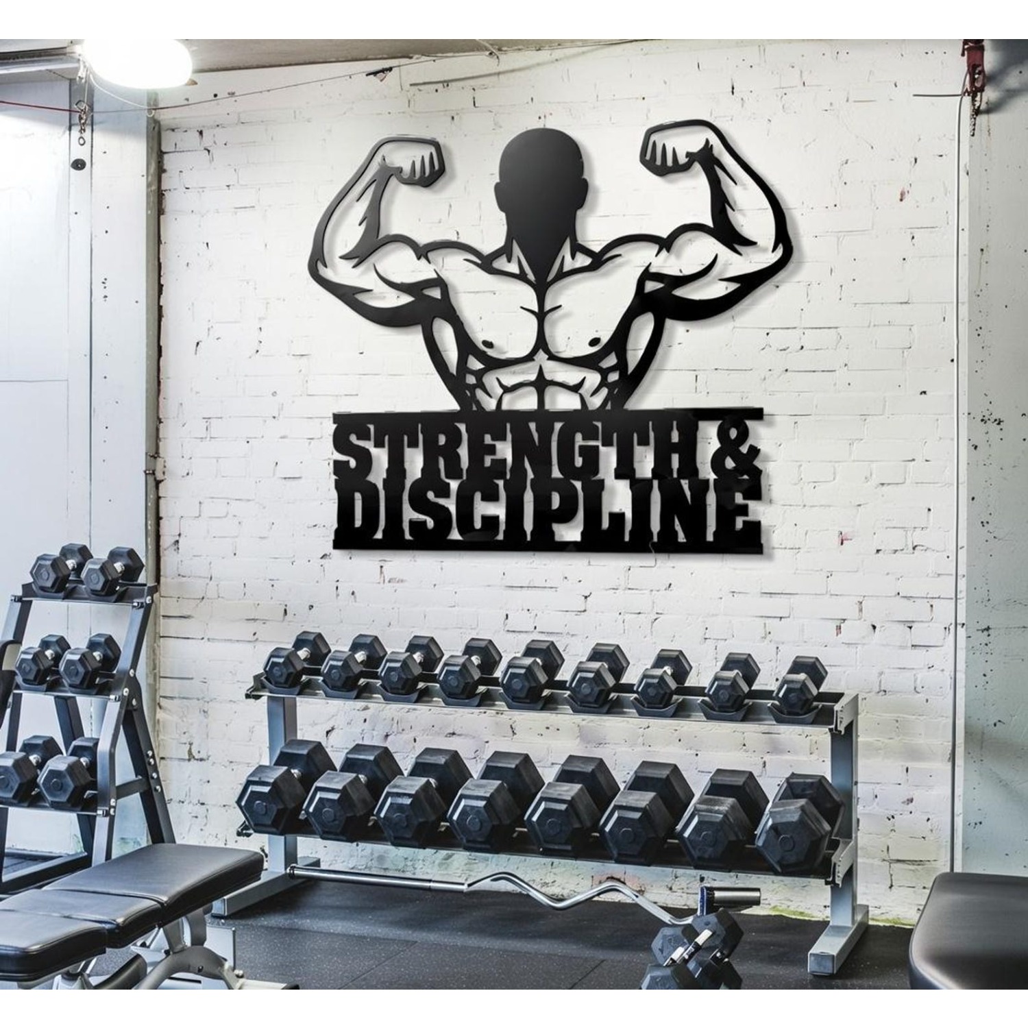 CIFBUY Iron Wall Art Bodybuild - Home Gym In Garage ulasan dan harga